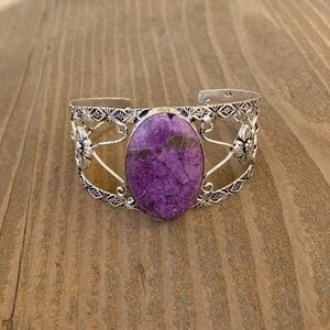 NEW Sterling Silver and Purpurite Stone Bracelet